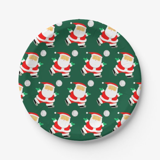 Creatief Volleybal Kerstfeest Papieren Bordje (Voorkant)