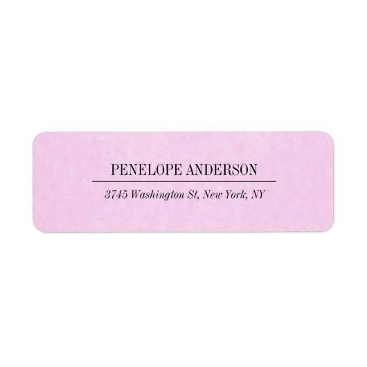 Creatief Vrouwelijk Licht Roze Eenvoudig Elegant M Etiket (Voorkant)