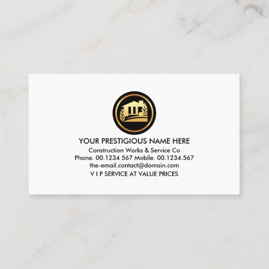 Creatief woningbouwlandschap visitekaartje (Achterkant)