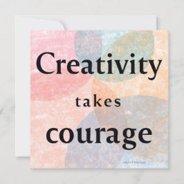 Creatief zijn kost moed Watercolor Quote Kunstkaar Feestdagenkaart