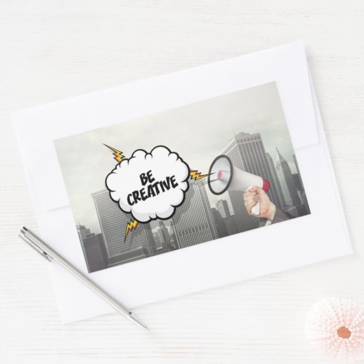Creatief zijn rechthoekige sticker (Envelop)