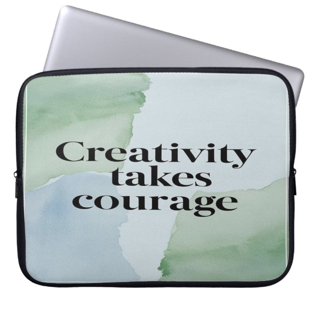 Creatief zijn vraagt moed laptop sleeve (Voorkant)