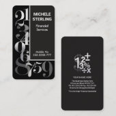 Creatief Zilveren Nummers Boekhouding Visitekaartje (Voorkant / Achterkant)