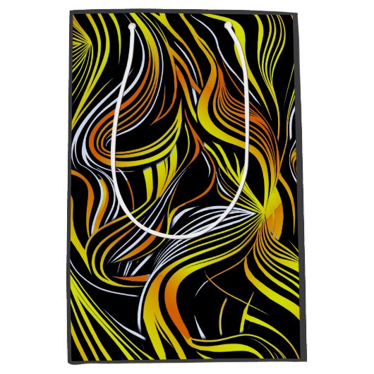 Creatief Zwart, Geel & O Naadloze Abstracts Medium Cadeauzakje (Voorkant)