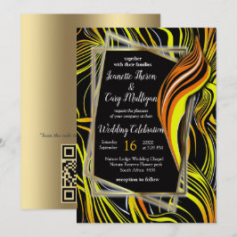 Creatief Zwart, geel & Oranje Naadloze Abstracts Kaart