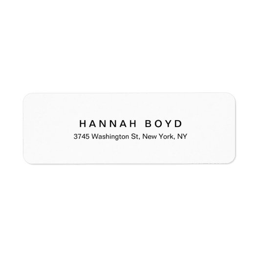 Creatief Zwart & Wit Modern Professioneel Etiket (Voorkant)