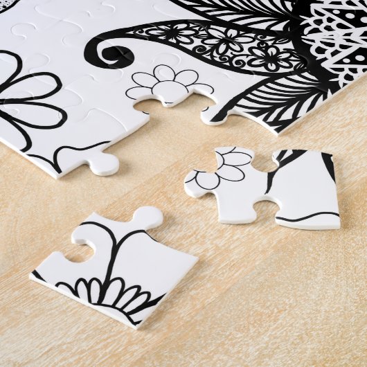 Creatief Zwart wit Yin Yang Nachtdag Mandala Legpuzzel (Zijkant)