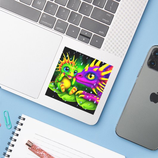 creaties sticker (Laptop met iPhone)