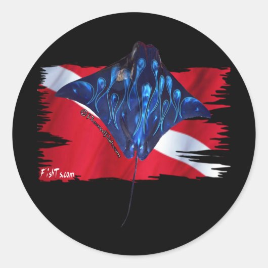 Creaties van DiverDown-vlag Ronde Sticker (Voorkant)