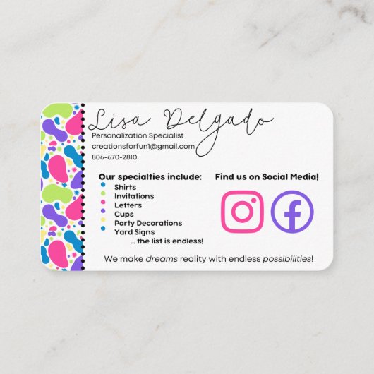 Creaties voor FUN_B Visitekaartje (Achterkant)