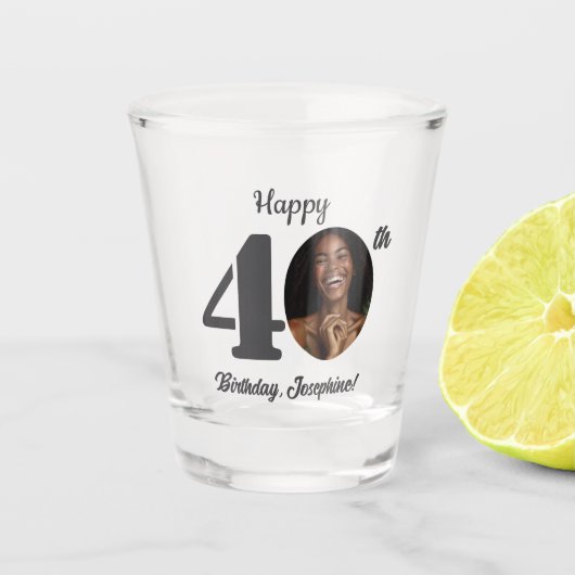 Creatieve 40e verjaardag foto shot glas (Voorkant)
