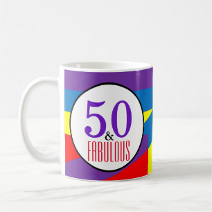 Creatieve 50e verjaardagsviering moderne kleur kun koffiemok