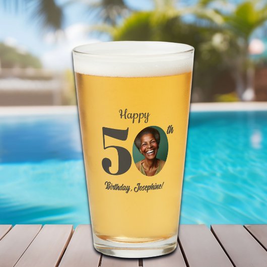 Creatieve 50ste verjaardag foto glas