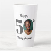 Creatieve 50ste verjaardag foto latte mok (Voorkant)