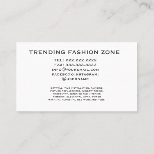 Creatieve aangepaste Visitekaartjes | Mat (Achterkant)