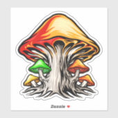 Creatieve aardse psychedelische paddenstoelenkunst sticker (Vel)