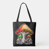 Creatieve aardse psychedelische paddenstoelenkunst tote bag (Achterkant)
