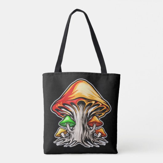 Creatieve aardse psychedelische paddenstoelenkunst tote bag (Achterkant)