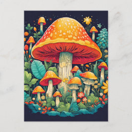 Creatieve Abstract Paddenstoelen Bos Illustratie Briefkaart
