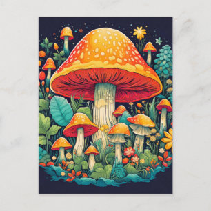 Creatieve Abstract Paddenstoelen Bos Illustratie Briefkaart