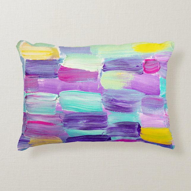 Creatieve abstracte handgeschilderde achtergrond,  accent kussen (Voorkant)
