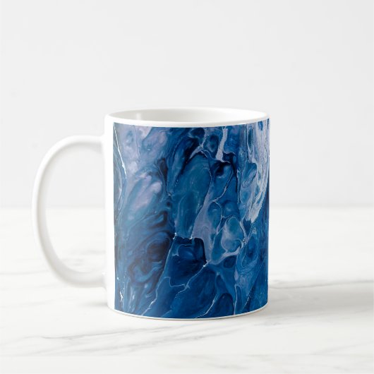 Creatieve abstracte handgeschilderde achtergrond, koffiemok (Links)