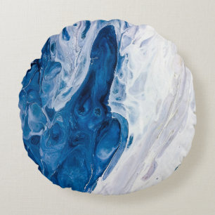 Creatieve abstracte handgeschilderde achtergrond,  rond kussen