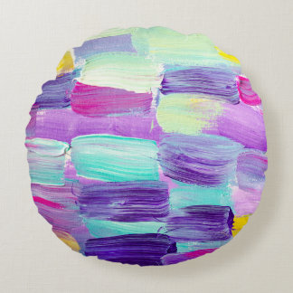 Creatieve abstracte handgeschilderde achtergrond,  rond kussen