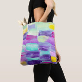 Creatieve abstracte handgeschilderde achtergrond, tote bag (Dichtbij)