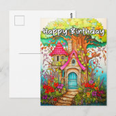 Creatieve Abstracte paddenstoel boomhut illustrati Briefkaart (Voorkant / Achterkant)