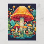 Creatieve Abstracte paddenstoel bos illustratie Briefkaart (Voorkant)