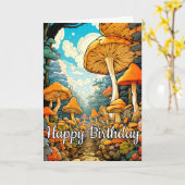 Creatieve Abstracte paddenstoel bos illustratie Kaart (Gele Bloem)