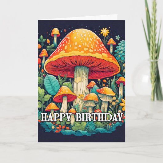 Creatieve Abstracte paddenstoel bos illustratie Kaart (Voorkant)