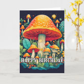 Creatieve Abstracte paddenstoel bos illustratie Kaart (Gele Bloem)