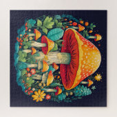Creatieve Abstracte paddenstoel bos illustratie Legpuzzel (Horizontaal)
