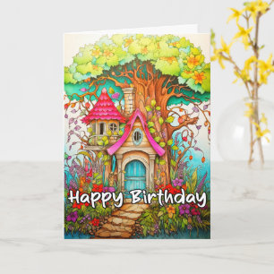 Creatieve Abstracte Paddenstoelhuis Illustratie Kaart