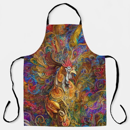 Creatieve Abstracte Pop Art-Rooster Schort (Voorkant)