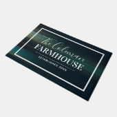 Creatieve Abstracte Zwarte Blauwe Familie Monogram Deurmat (Schuin)