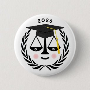 Creatieve afstudeerceremonie rechten ronde button 5,7 cm