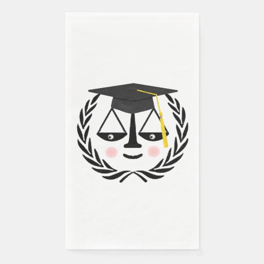 Creatieve afstudeerfeest rechten servet (Voorkant)