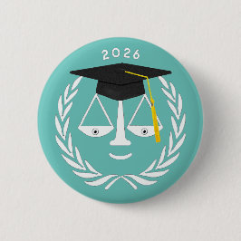 Creatieve afstuderen aan de rechtenfaculteit ronde button 5,7 cm