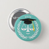 Creatieve afstuderen aan de rechtenfaculteit ronde button 5,7 cm (Voorkant /achterkant)