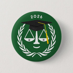 Creatieve afstuderen aan de rechtenfaculteit ronde button 5,7 cm