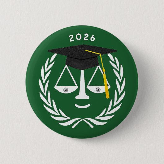Creatieve afstuderen aan de rechtenfaculteit ronde button 5,7 cm (Voorkant)