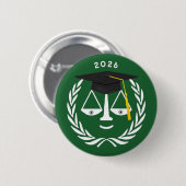 Creatieve afstuderen aan de rechtenfaculteit ronde button 5,7 cm (Voorkant /achterkant)