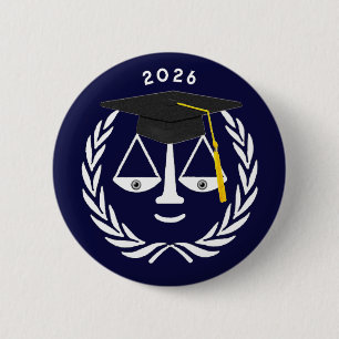 Creatieve afstuderen aan de rechtenfaculteit ronde button 5,7 cm