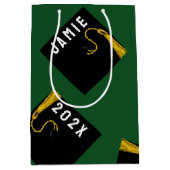 Creatieve afstuderen groen medium cadeauzakje (Voorkant)