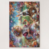 Creatieve Alice & Witte Konijn Waterverfteepartij Legpuzzel (Verticaal)