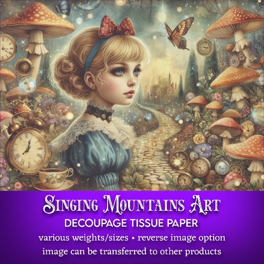 Creatieve Alice Wonderland  Art Decoupage Tissuepapier