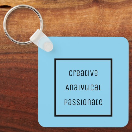 Creatieve, analytische, gepassioneerde acryl Sleut Sleutelhanger (Voorkant)